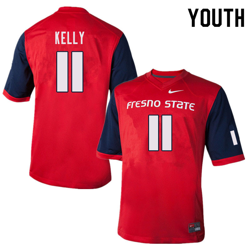 Youth #11 Josh Kelly Fresno State Bulldogs College Football Jerseys Sale-Red - Click Image to Close
